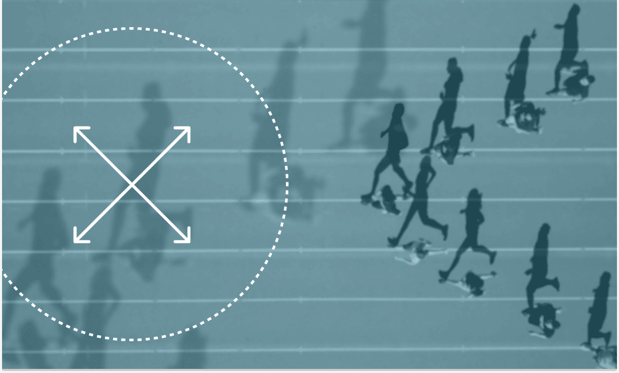 Lead generation graphic representing customer conversion movement and funnel growth